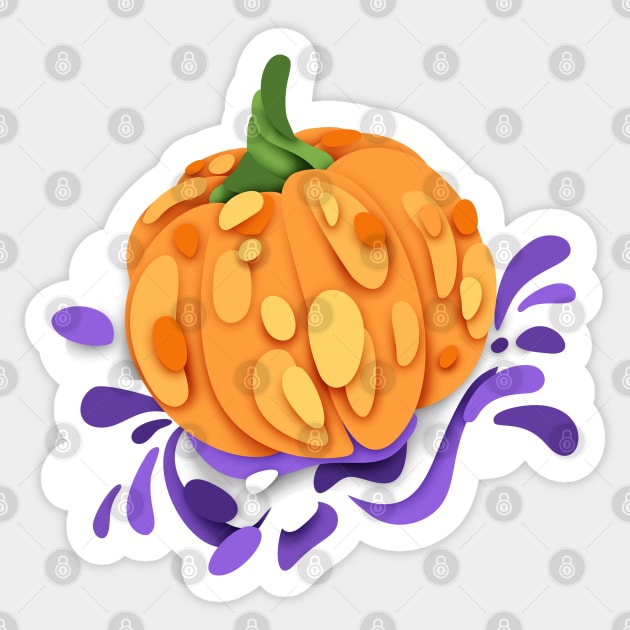 Ornate Pumpkins with Abstract Stains Sticker by lissantee